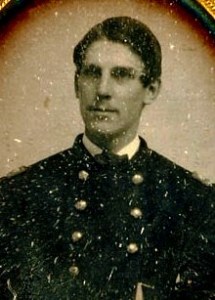 Daguerreotype showing Holmes in his uniform, 1861